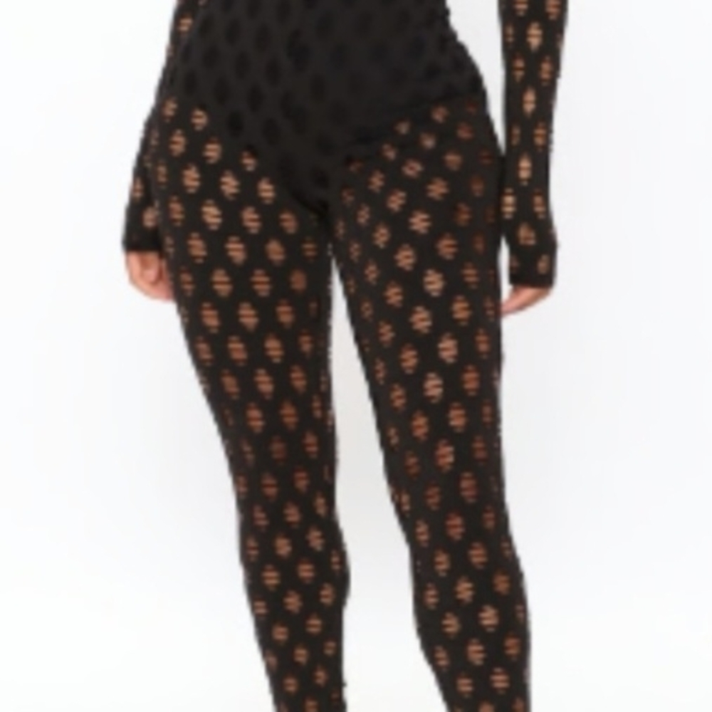 Black Mesh Cutout Women Jumpsuit